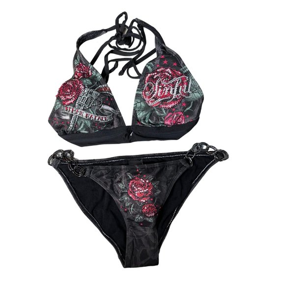 VERY RARE Sinful by Affliction Guns Roses Set - Picture 7 of 9